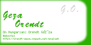 geza orendt business card